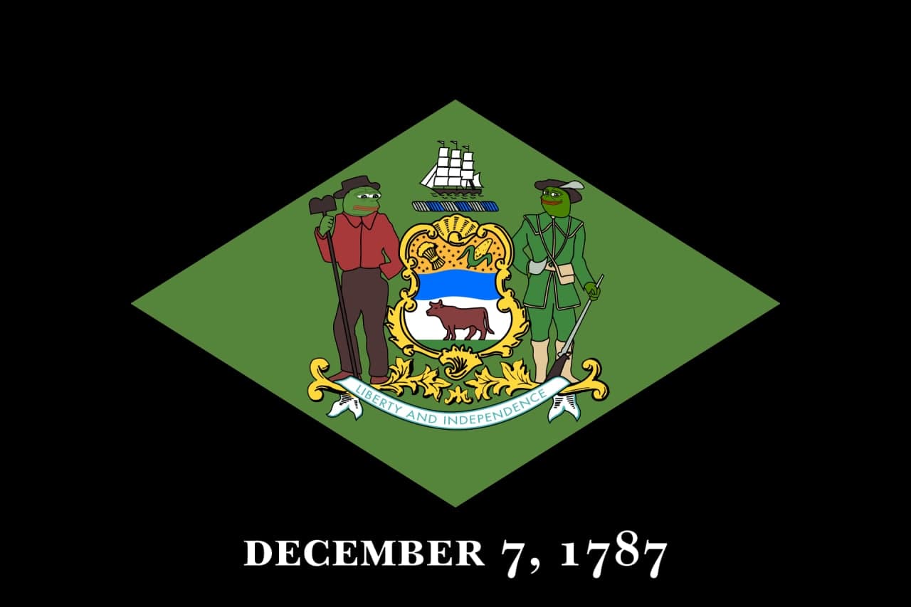 Pepe The Frog Delaware State Flag