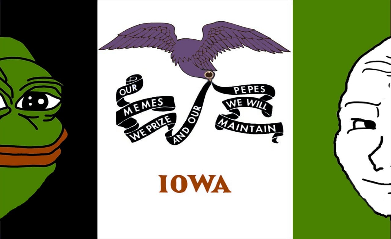 Pepe The Frog Iowa State Flag