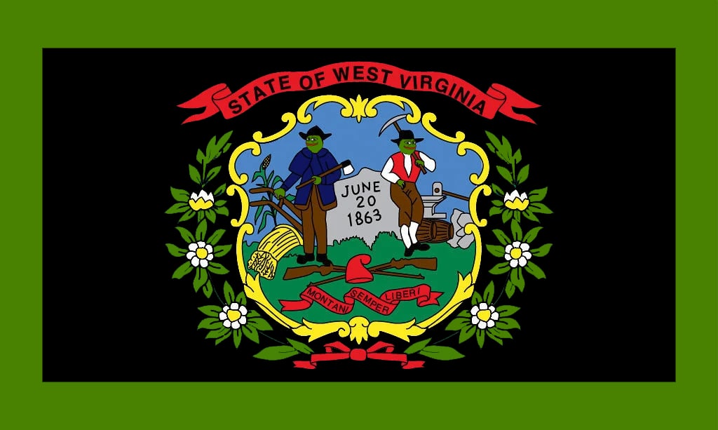 Pepe The Frog West Virginia State Flag